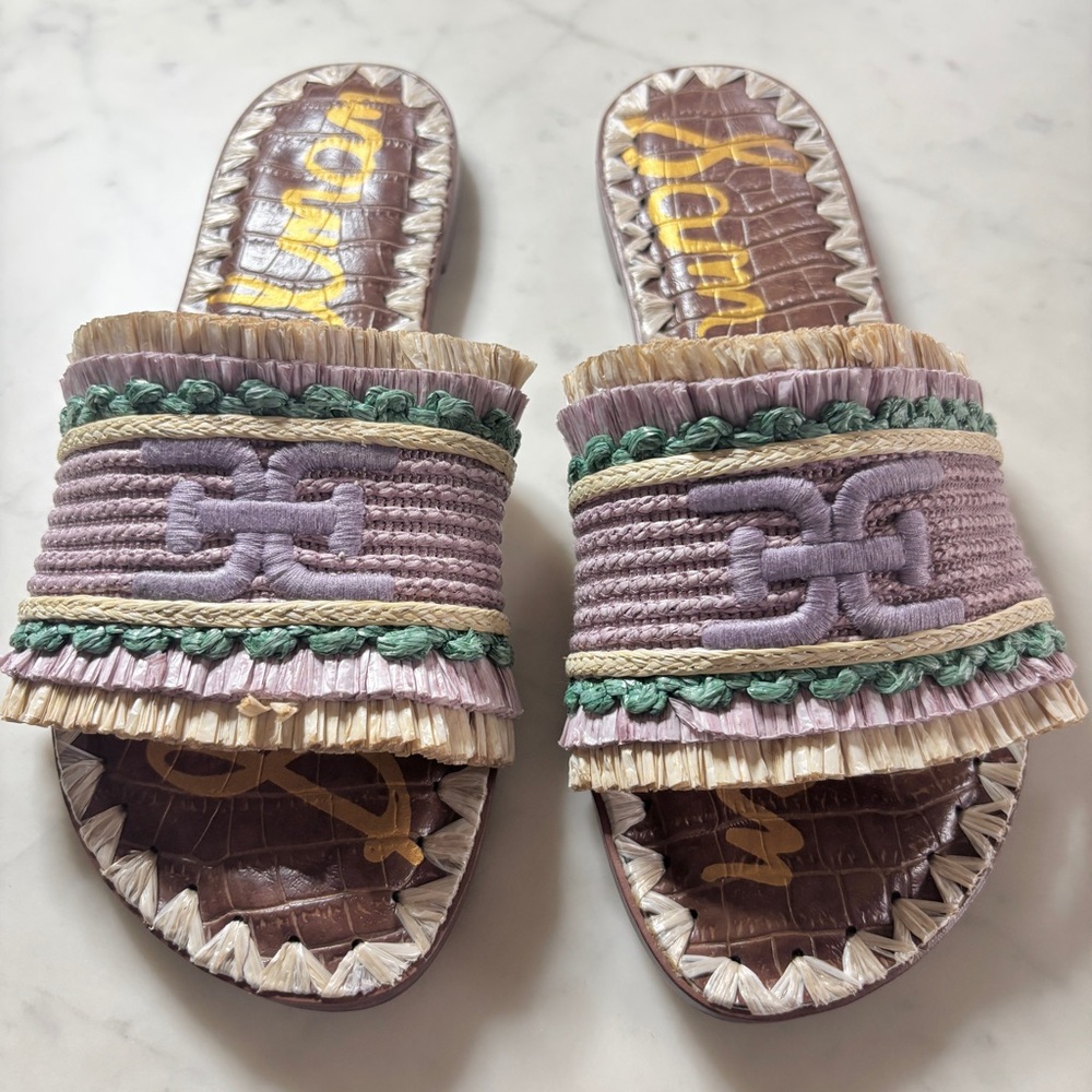 Sam Edelman Georgia Lavender Woven Sandals
